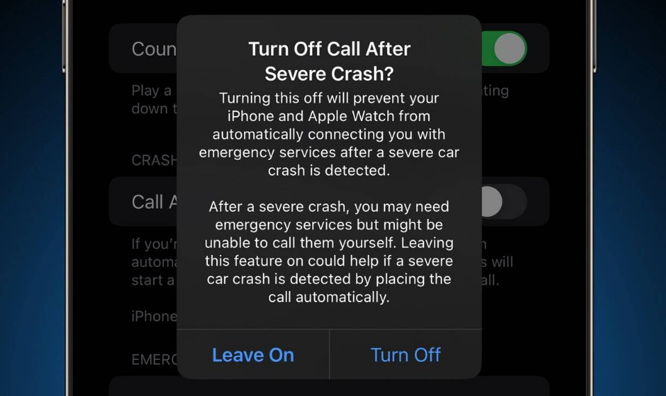 定日苹果14维修分享 iPhone 14 和 Apple Watch 上关闭崩溃检测 