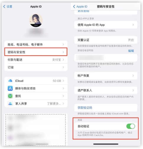 定日苹果手机维修分享iOS 16 自动验证功能开启方法 